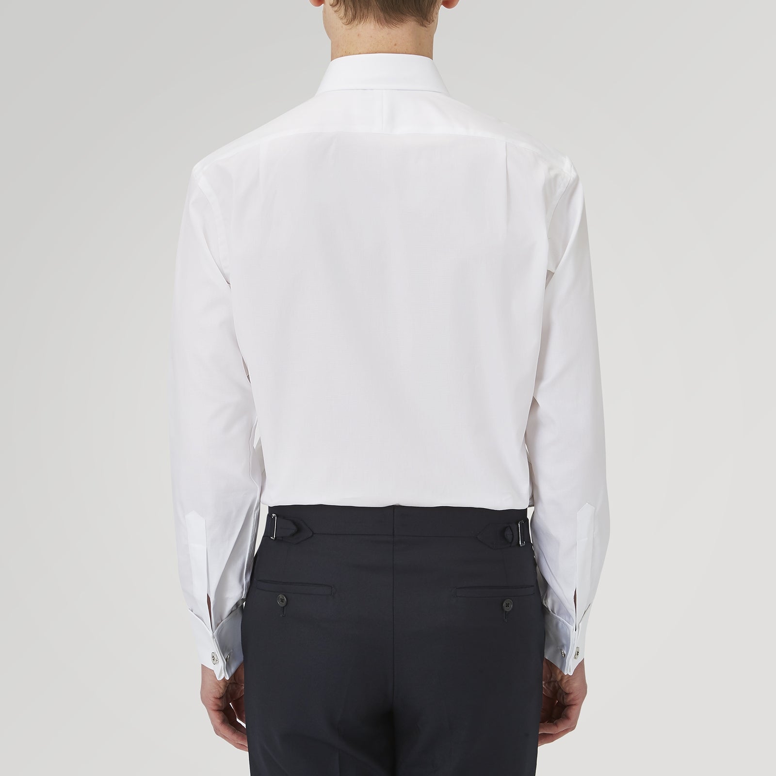 View 3 of product White Superfine Oxford Cotton Shirt with T&A Collar and Double Cuffs