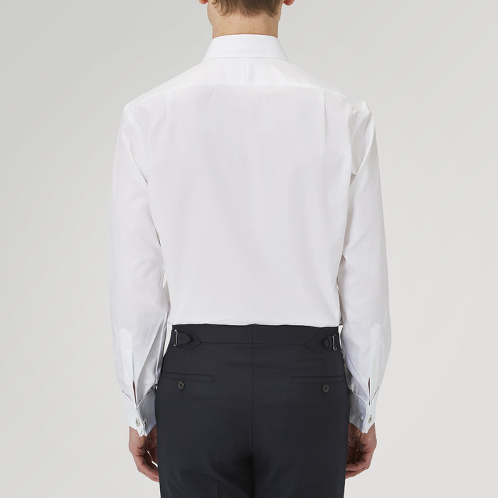 White Superfine Oxford Cotton Shirt with T&A Collar and Double Cuffs Image 2