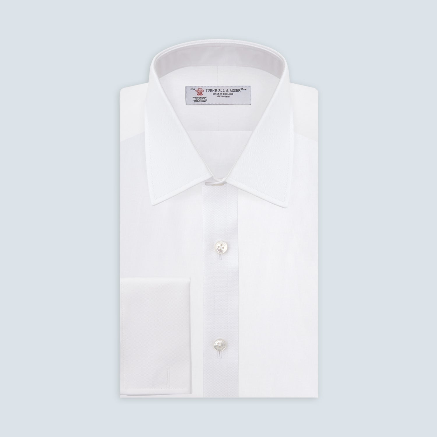 View 1 of product White Superfine Oxford Cotton Shirt with T&A Collar and Double Cuffs