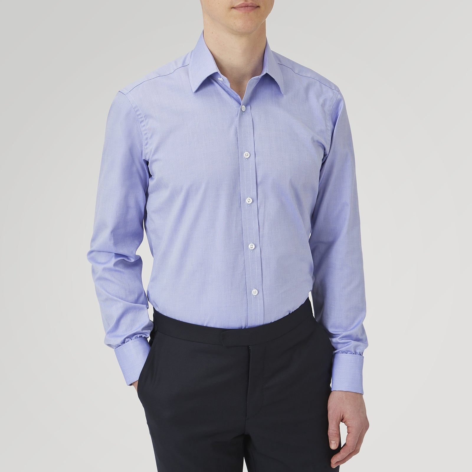 View 2 of product Pink Superfine Oxford Cotton Shirt with T&A Collar and Double Cuffs