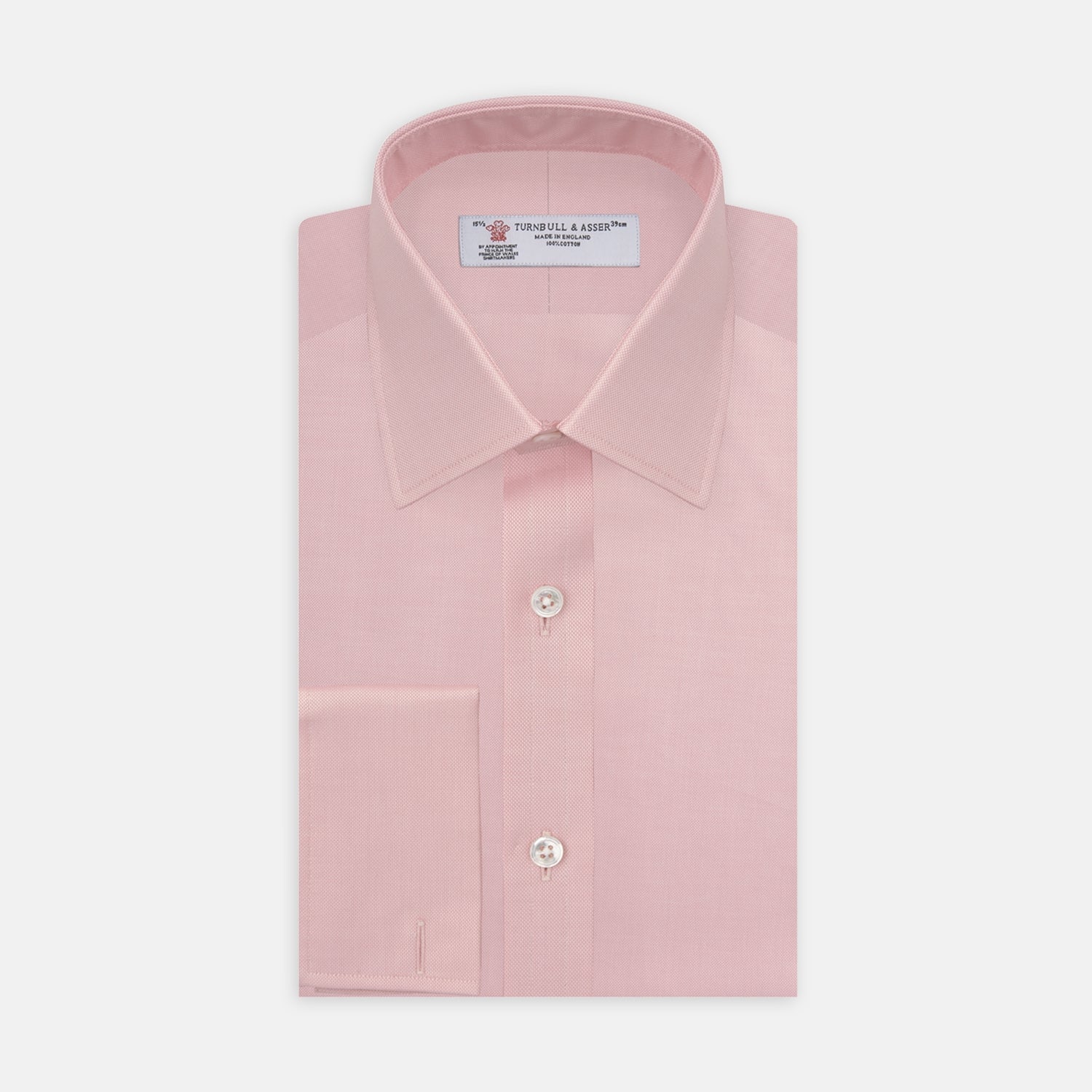 View 1 of product Pink Superfine Oxford Cotton Shirt with T&A Collar and Double Cuffs