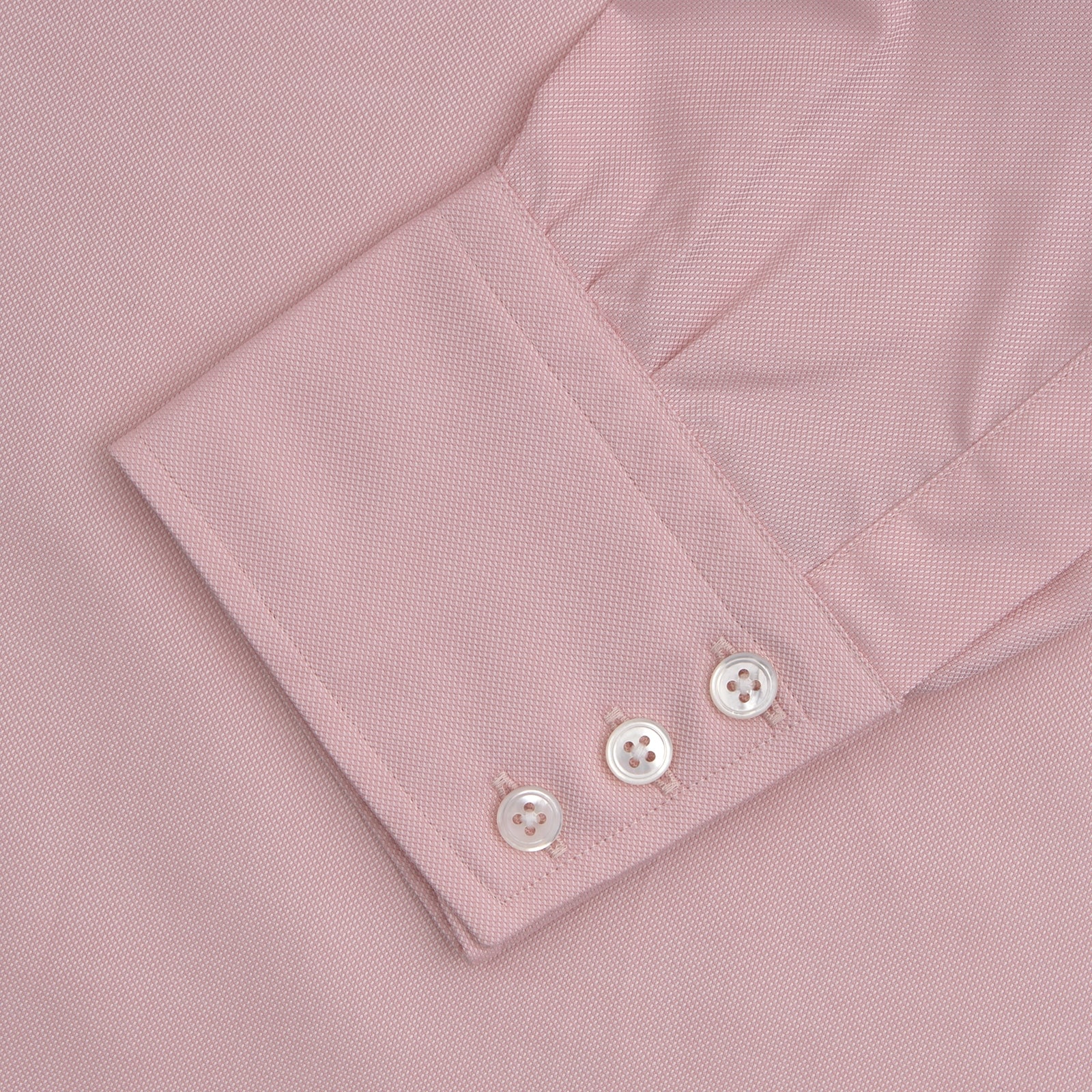 View 4 of product Pink Superfine Oxford Cotton Shirt with T&A Collar and Double Cuffs