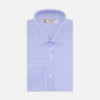 View 1 of product Light Blue Herringbone Sea Island Quality Cotton Shirt with T&A Collar and Double Cuffs