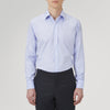 View 2 of product Light Blue Herringbone Sea Island Quality Cotton Shirt with T&A Collar and Double Cuffs