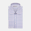 Blue and Pink CrossCheck Shirt with T&A Collar and 3-Button Cuffs