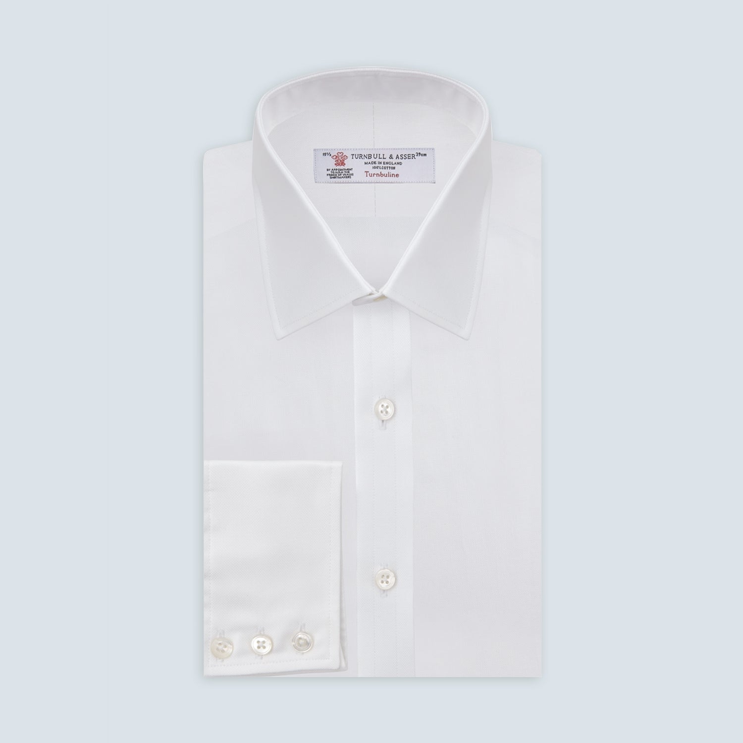 View 1 of product White Superfine Oxford Cotton Shirt with T&A Collar and 3-Button Cuffs