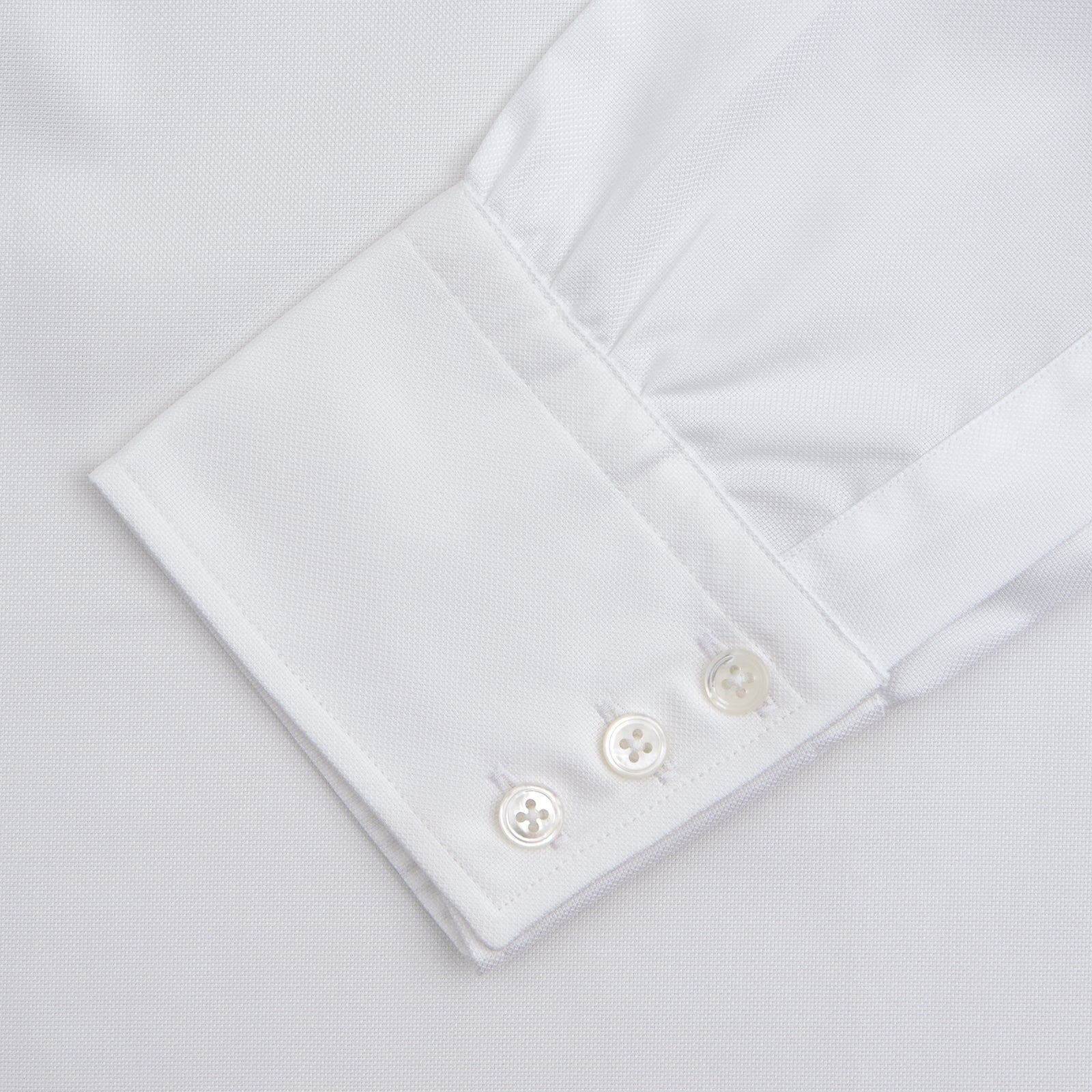 White Superfine Oxford Cotton dress shirt with T&A Collar and 3-Button ...