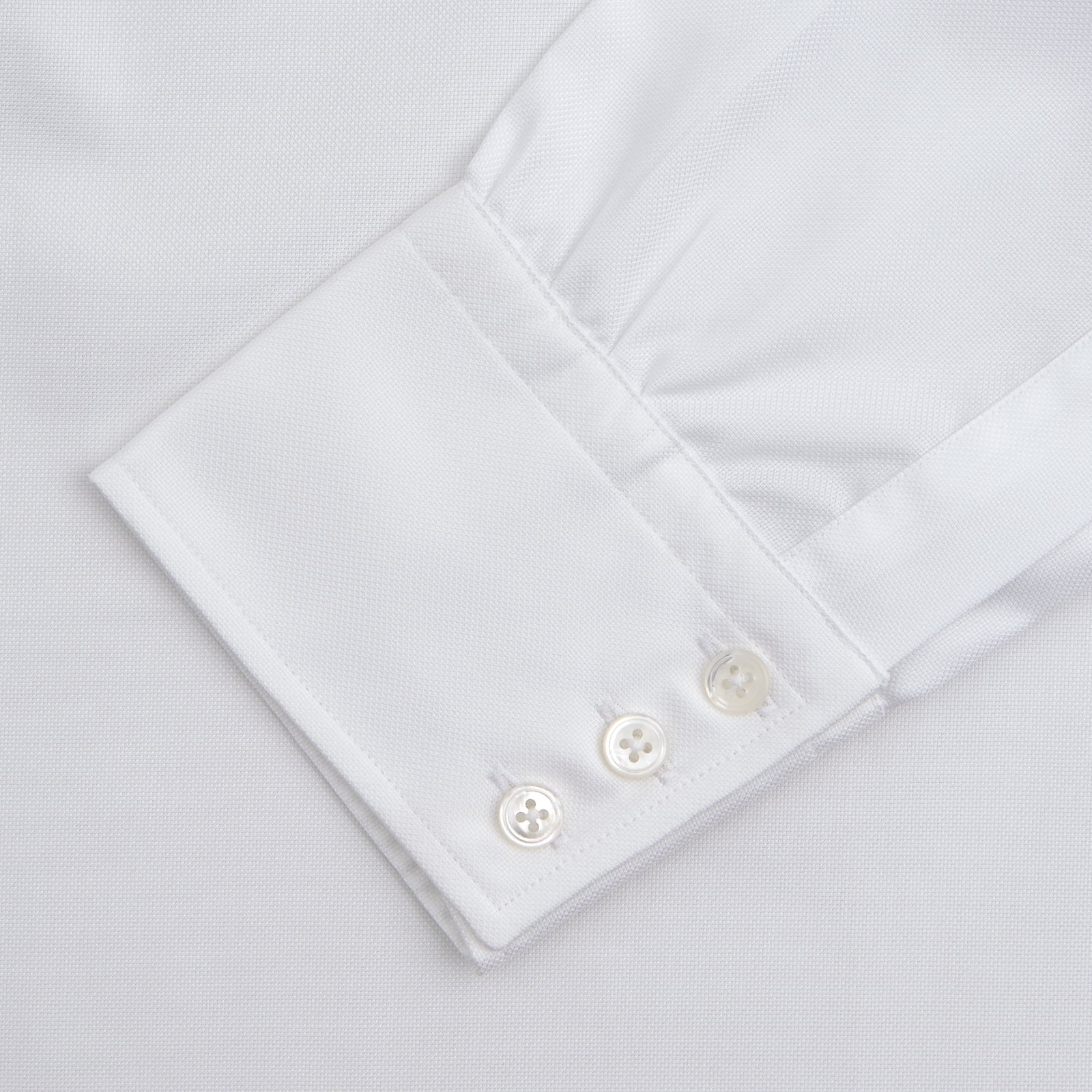 View 4 of product White Superfine Oxford Cotton Shirt with T&A Collar and 3-Button Cuffs