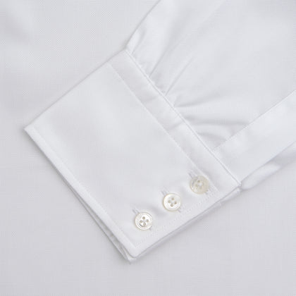 White Superfine Oxford Cotton Shirt with T&A Collar and 3-Button Cuffs Image 3