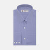 View 1 of product Blue Superfine Oxford Cotton Shirt with T&A Collar and 3-Button Cuffs