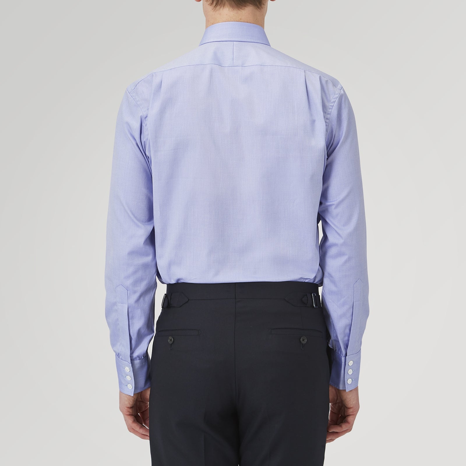View 3 of product Blue Superfine Oxford Cotton Shirt with T&A Collar and 3-Button Cuffs