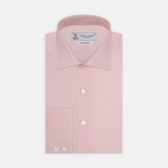 Dark Blue End-On-End Shirt with T&A Collar and 3-Button Cuffs