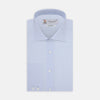 View 1 of product Tailored Fit Two-Fold 120 Light Blue Shirt with Kent Collar and 2-Button Cuffs