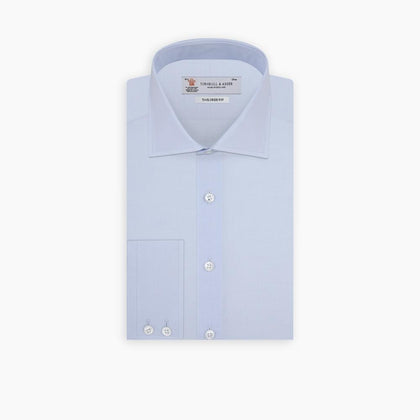 Tailored Fit Two-Fold 120 Light Blue Shirt with Kent Collar and 2-Button Cuffs Image 4