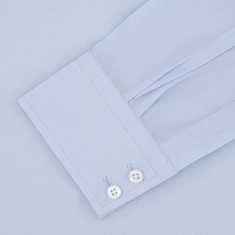 Tailored Fit Two-Fold 120 Light Blue Shirt with Kent Collar and 2-Button Cuffs
