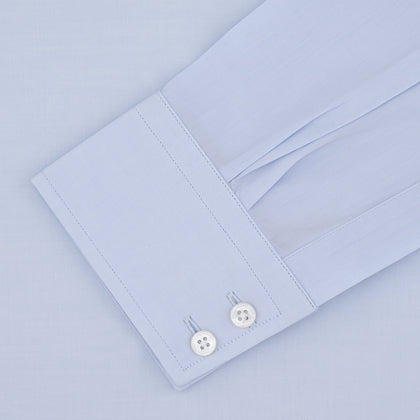 Tailored Fit Two-Fold 120 Light Blue Shirt with Kent Collar and 2-Button Cuffs Image 3
