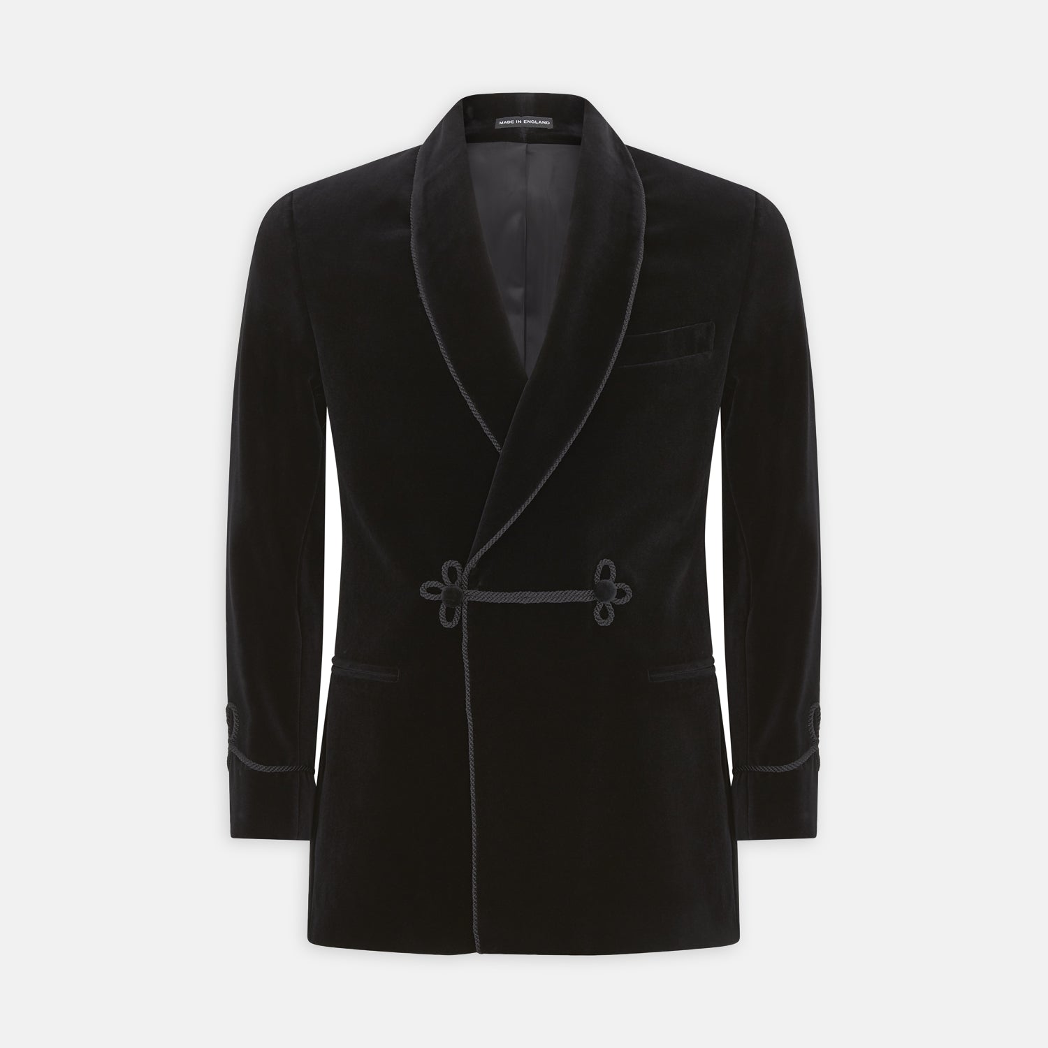View 1 of product Black Double Breasted Velvet Smoking Jacket