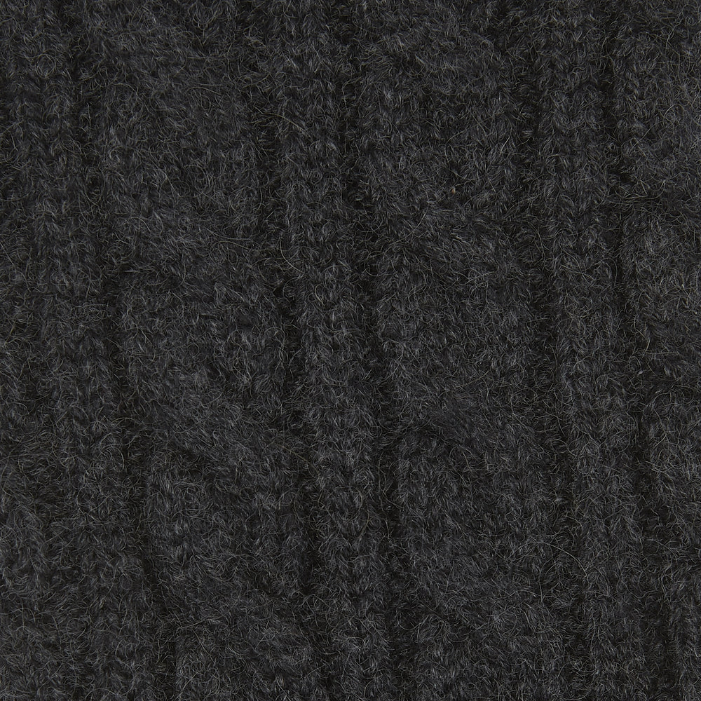 Charcoal Cable Knit Cashmere Socks