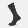 Dark Grey Cashmere Cable-Knit Socks