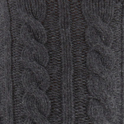Dark Grey Cashmere Cable-Knit Socks