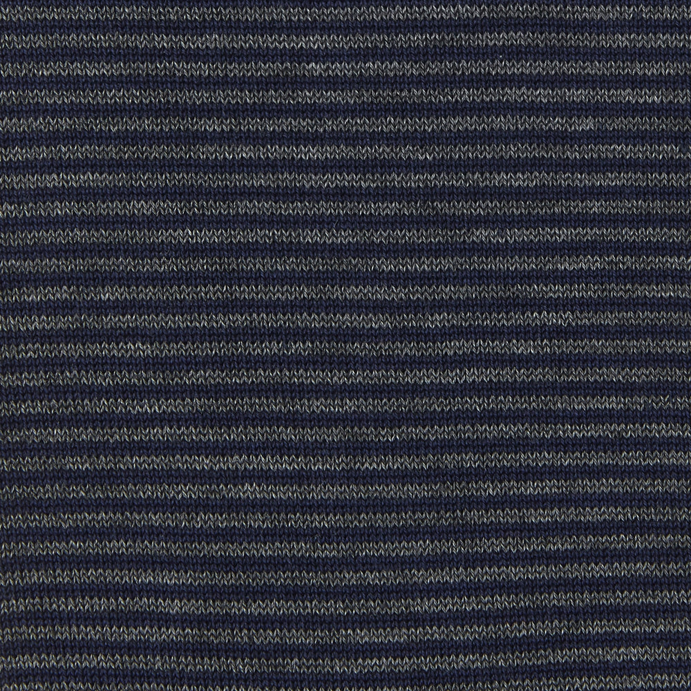 Navy and Charcoal Stripe Cotton Mix Short Socks
