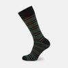 View 1 of product Forest Green, Black and Red Stripe Cotton Mix Short Socks