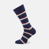 Navy, Red and White Stripe Cotton Mix Short Socks