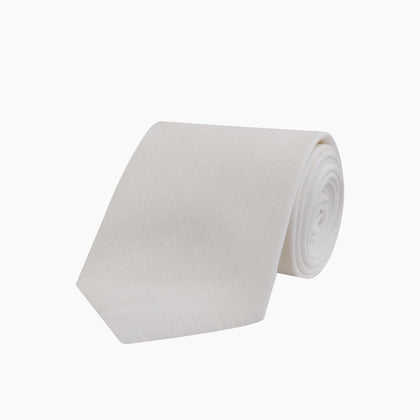 Turnbull & Asser White Linen Melange Tie Image 4