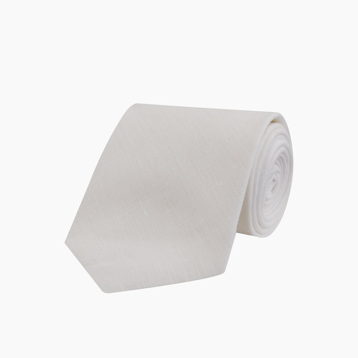 Turnbull & Asser White Linen Melange Tie Image 4