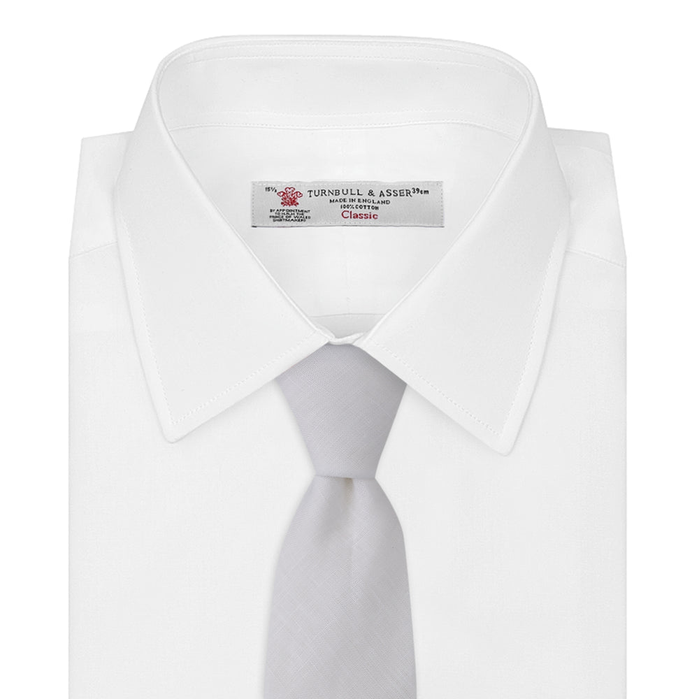 Turnbull & Asser White Linen Melange Tie