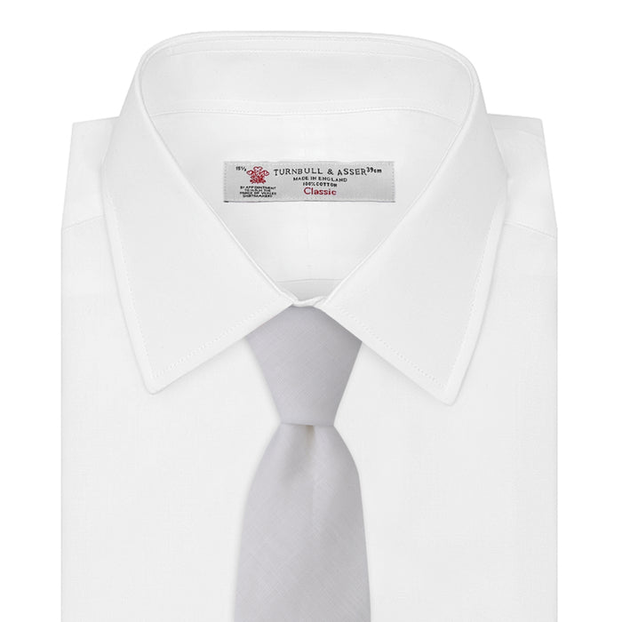 Turnbull & Asser White Linen Melange Tie Image 1