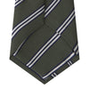 Dark Green Diagonal Stripe Cotton and Silk Tie