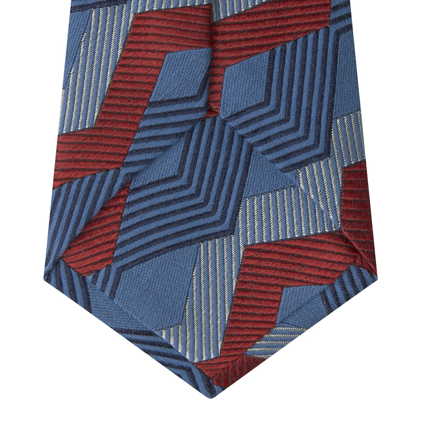 Blue and Red Zig Zag Silk Tie