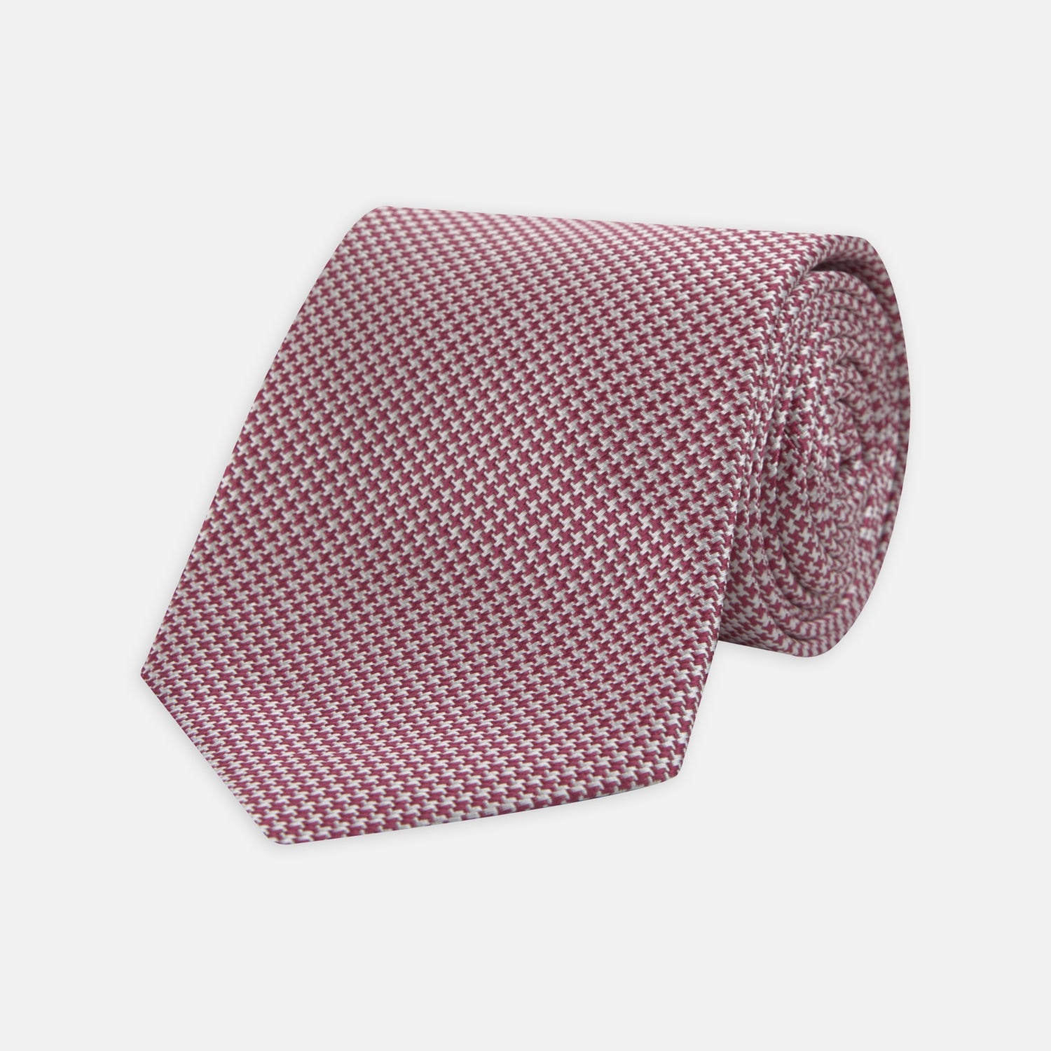 Dark Pink Houndstooth Silk Tie