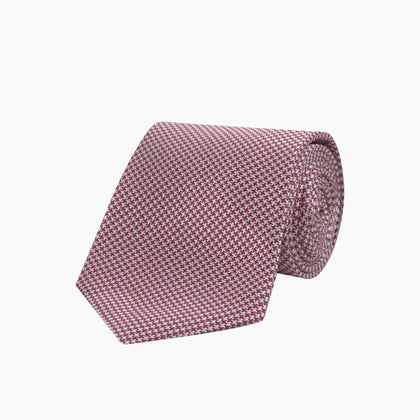 Dark Pink Houndstooth Silk Tie Image 4