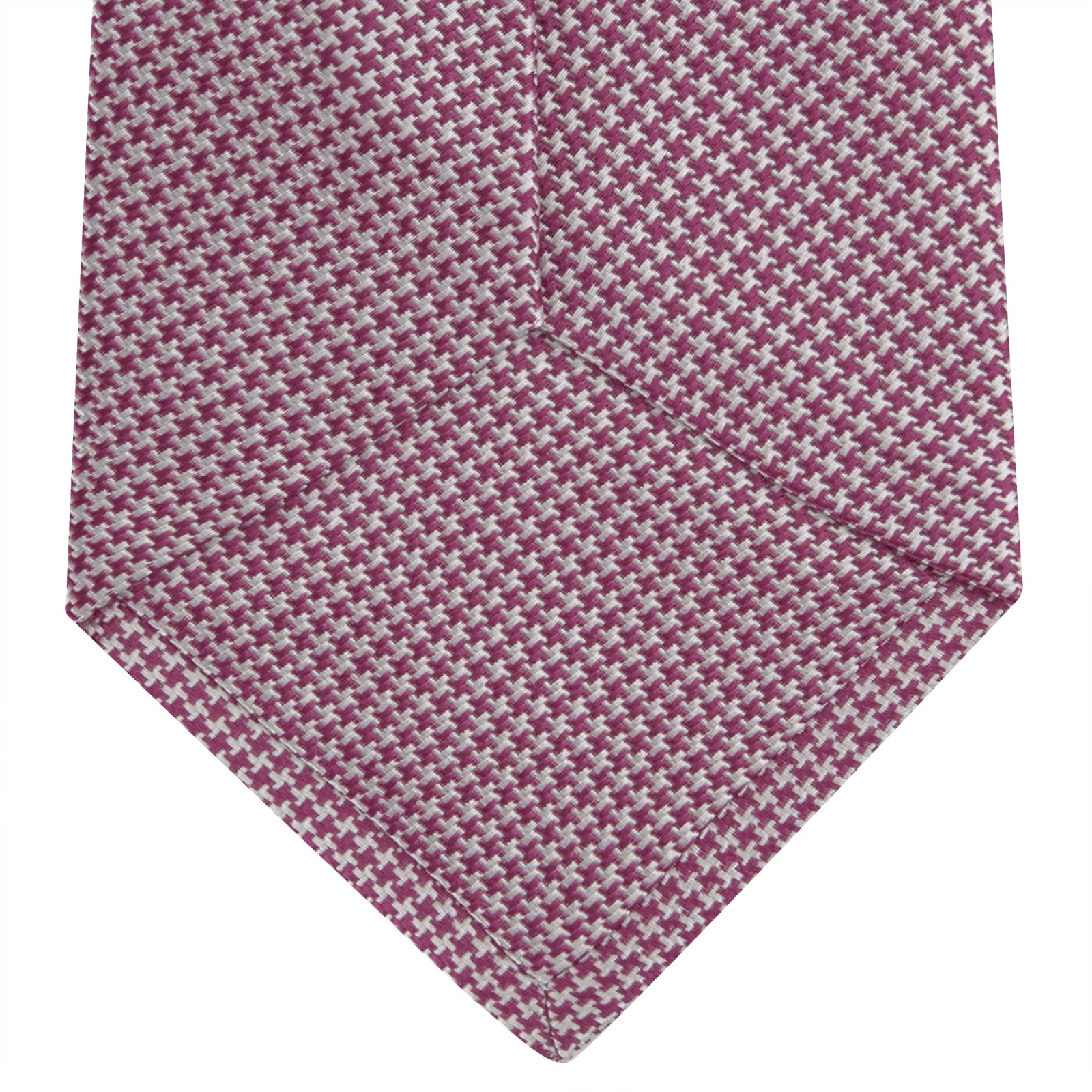View 4 of product Dark Pink Houndstooth Silk Tie