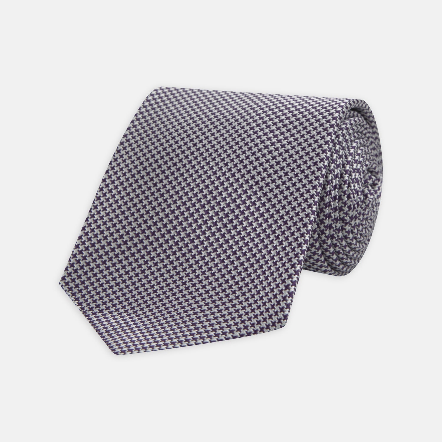 View 1 of product Plum Houndstooth Silk Tie