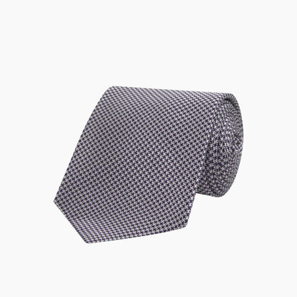 Plum Houndstooth Silk Tie Image 4