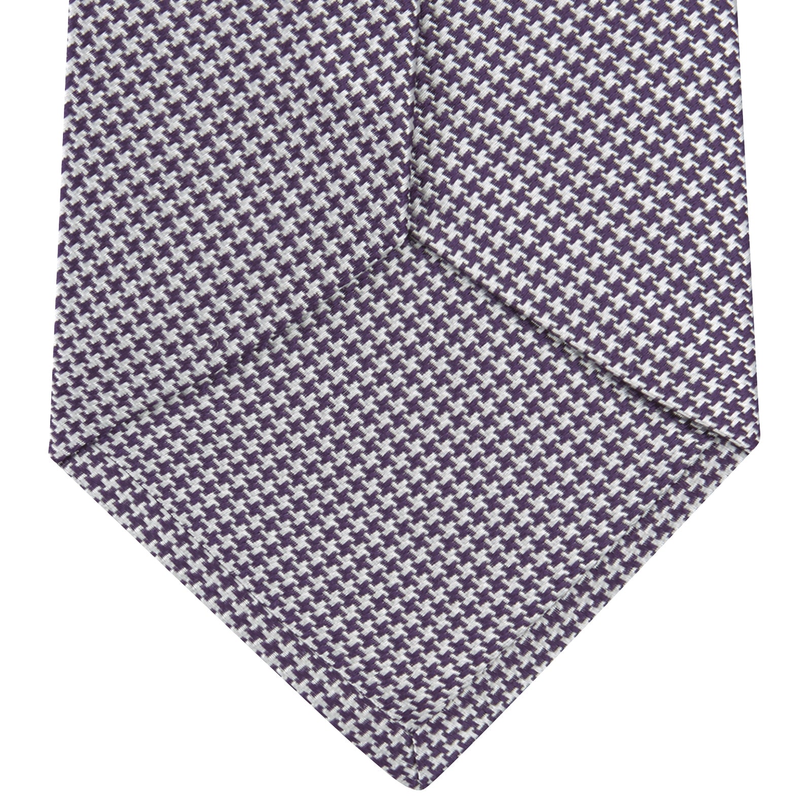 View 4 of product Plum Houndstooth Silk Tie