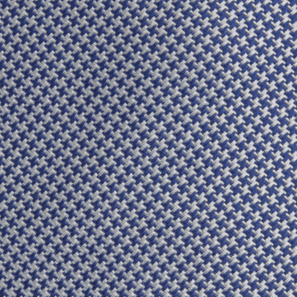 Blue Houndstooth Silk Tie
