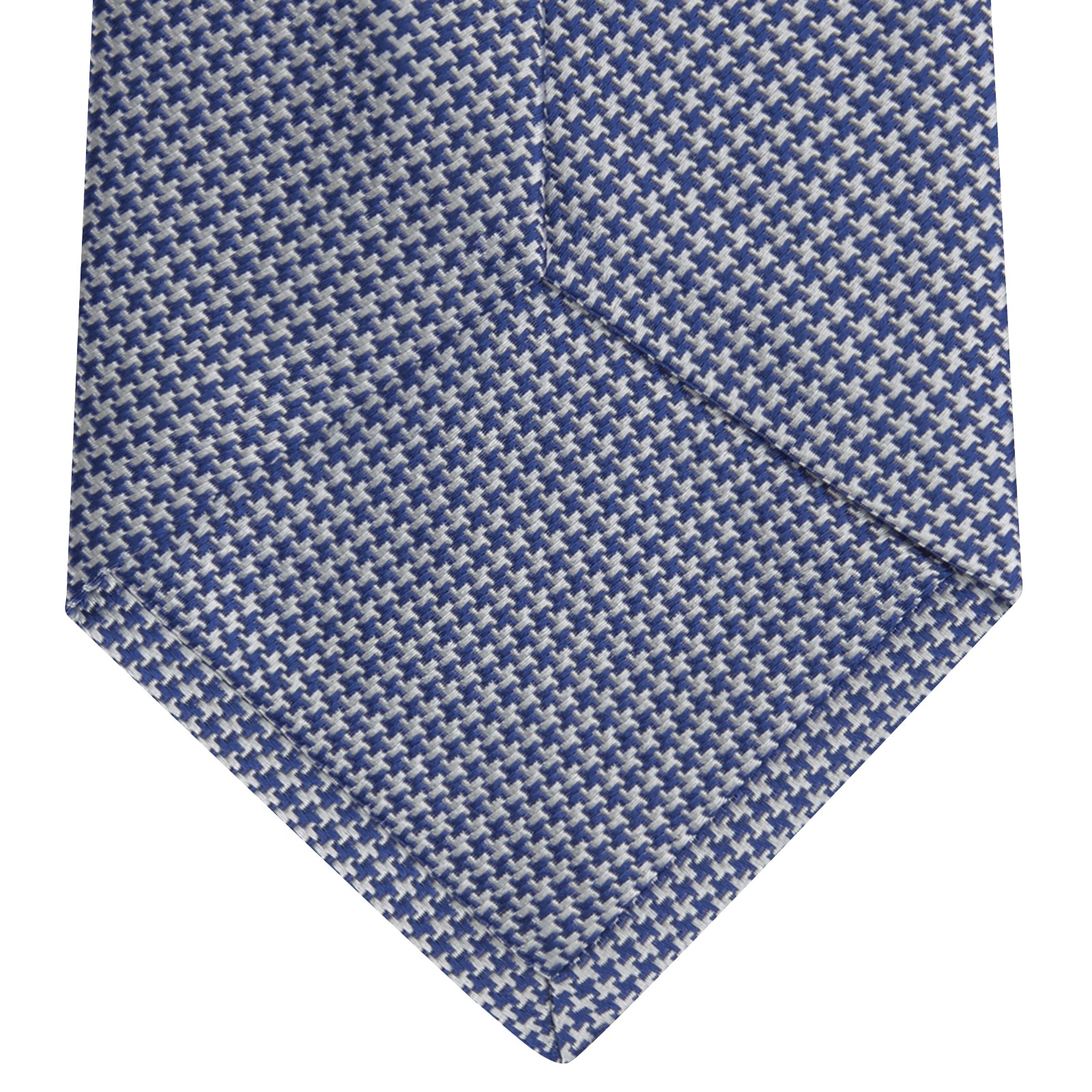 View 4 of product Blue Houndstooth Silk Tie