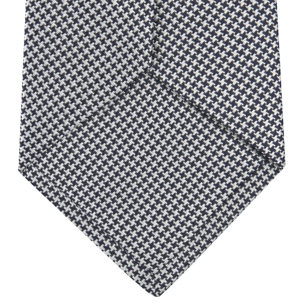 Navy Houndstooth Silk Tie