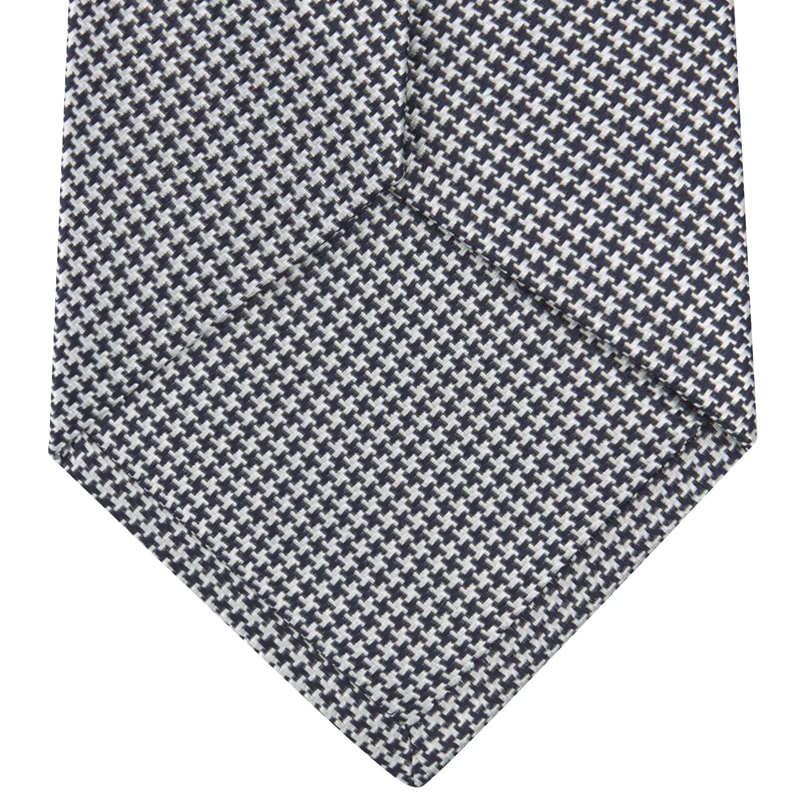 View 4 of product Navy Houndstooth Silk Tie