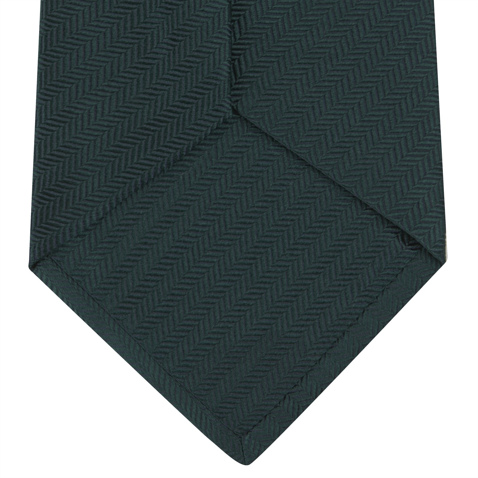 Forest Green Herringbone Silk Tie