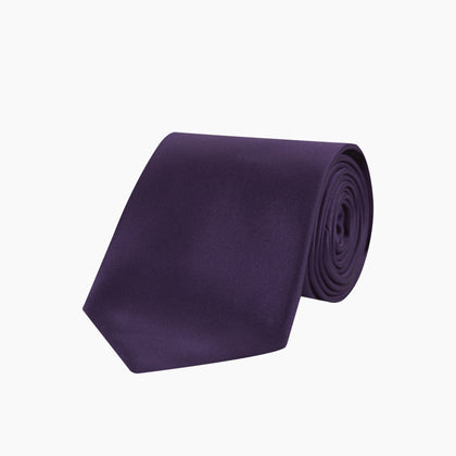 Plum Plain Satin Silk Tie Image 4