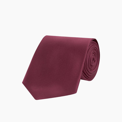Dark Pink Plain Satin Silk Tie Image 4
