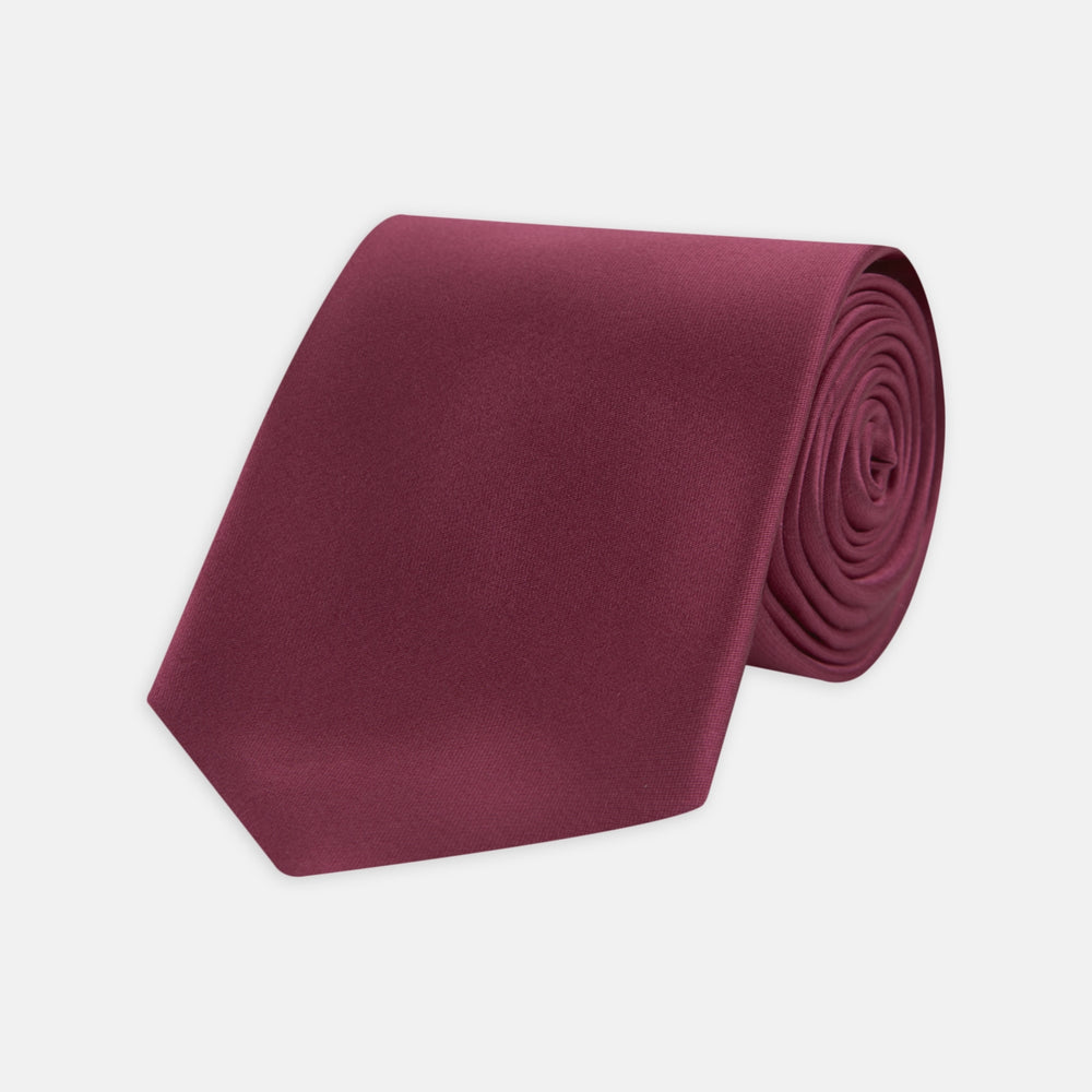 Dark Pink Plain Satin Silk Tie