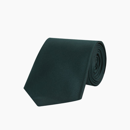 Forest Green Plain Satin Silk Tie Image 4
