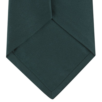 Forest Green Plain Satin Silk Tie Image 3