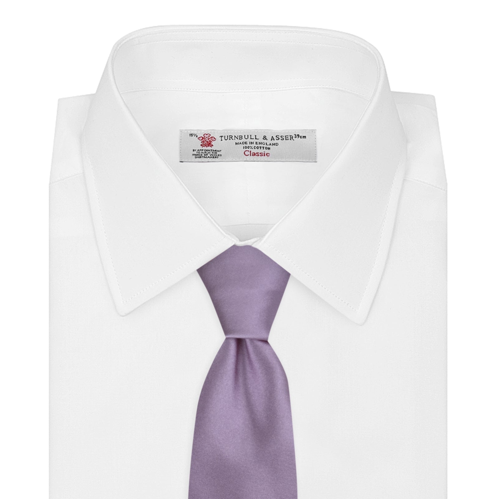 View 2 of product Lilac Plain Satin Silk Tie